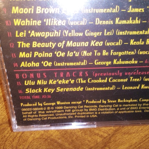 Hawaiian Slack Key Guitar Masters Collection Vol 2 1999 Dancing Cat CD Sealed - Picture 5 of 8